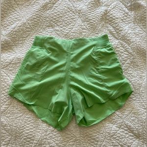 Green Lululemon shorts size 6